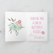 Moeraspotbloemen en vlinderkussen schattig kaart (Binnen)