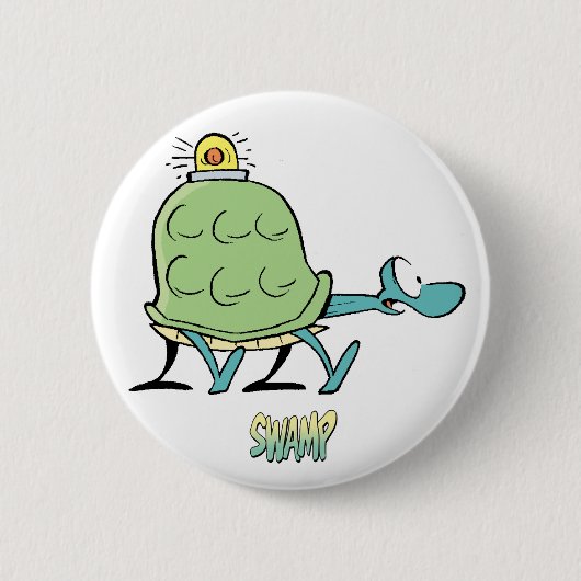 Moerasschildpad Cartoons Ronde Button 5,7 Cm (Voorkant)