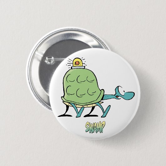 Moerasschildpad Cartoons Ronde Button 5,7 Cm (Voorkant /achterkant)