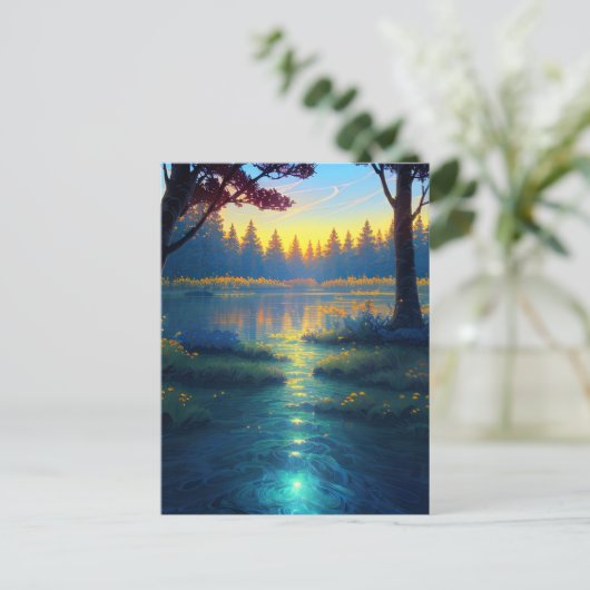 Moerassig bos in betoverende wildernis briefkaart (Staand voorkant)