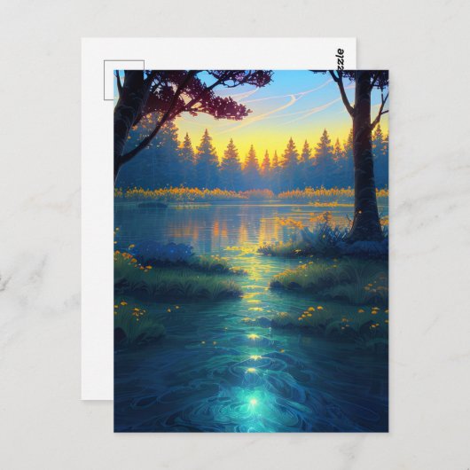 Moerassig bos in betoverende wildernis briefkaart (Voorkant / Achterkant)