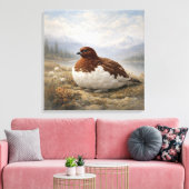 Moerassneeuwhoen in het wild canvas afdruk (Insitu (Woonkamer))