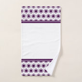Moerbei en wit zeshoekig patroon bad handdoek (Handdoek)
