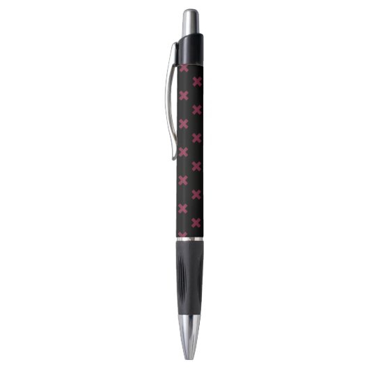 Moerbeiboom kruissteken op zwart pen (Top (Verticaal))