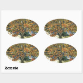 Moerbeiboom van Van Gogh Ovale Sticker (Vel)