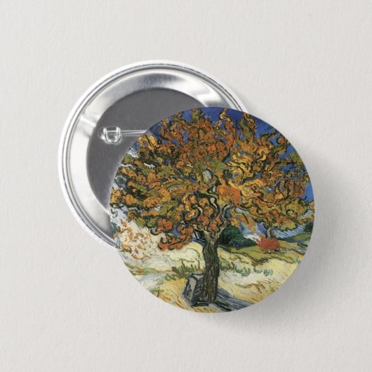 Moerbeiboom van Van Gogh Ronde Button 5,7 Cm (Voorkant /achterkant)