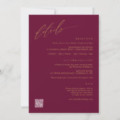 Moerbeien en Goud Elegant Bruiloft Kaart (Achterkant)