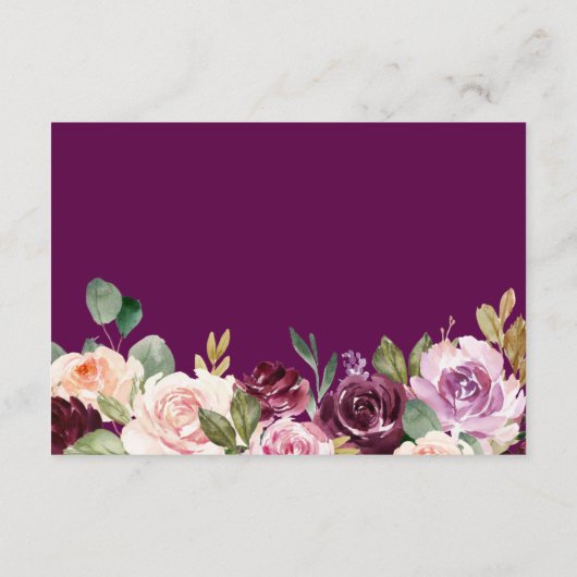 Moerbeien Lila Paars Floral Weddenschap Details Informatiekaartje (Achterkant)