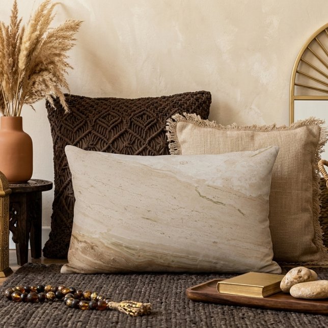 Moerbeige steenmarmer van pilotenbeige accent kussen (Creator heeft geüpload)