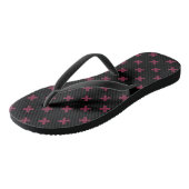 Moerbeikruissteken op zwart teenslippers (Schuin)
