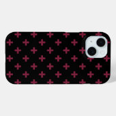 Moerbeipolka kruisen op zwart Case-Mate iPhone case (Achterkant (horizontaal))
