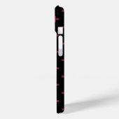 Moerbeipolka kruisen op zwart Case-Mate iPhone case (Achterkant / Links)