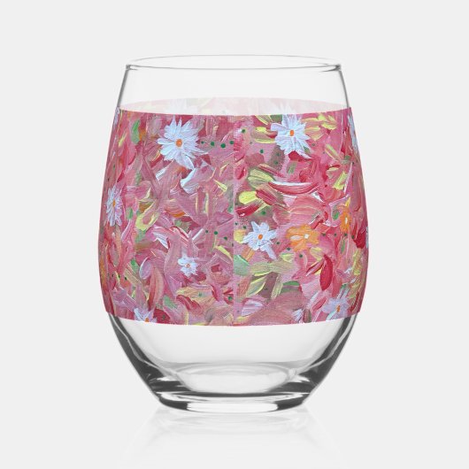 moerbeirode bloem wijnglas zonder voet (Rechts)