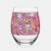 moerbeirode bloem wijnglas zonder voet (Links)