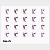 Moerbeiroze Stiletto Schoen Hoge Heel en 3D Hart Ronde Sticker (Vel)