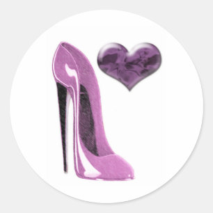 Moerbeiroze Stiletto Schoen Hoge Heel en 3D Hart Ronde Sticker