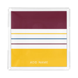 Moerbeis Paars en Amber Strepen Acryl Dienblad