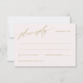 Moerbeiwijn en Gouden Elegante Bruiloft RSVP Kaartje (Voorkant)