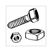 Moeren en bout rubberstempel (Afrduk)