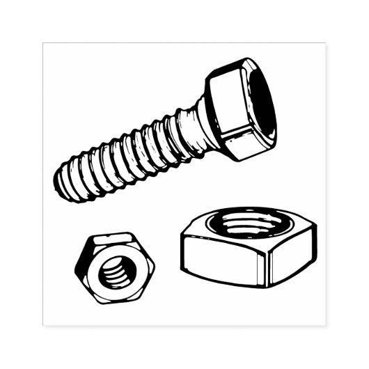 Moeren en bout rubberstempel (Afrduk)