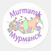 Moermansk Rusland kaart Ronde Sticker (Voorkant)