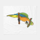 Moerrot met stro pet fleece deken (Voorkant (Horizontaal))