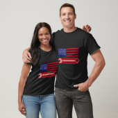 Moersleutel Amerikaanse vlag voor mechanica T-shirt (Unisex)