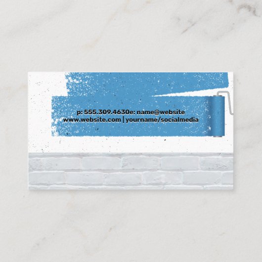 Moersleutel en Hammer | Verf Roller en Baksteen Visitekaartje (Achterkant)