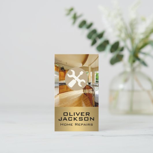 Moersleutel en schroevendraaier | Modern Kitchen H Visitekaartje (Staand voorkant)