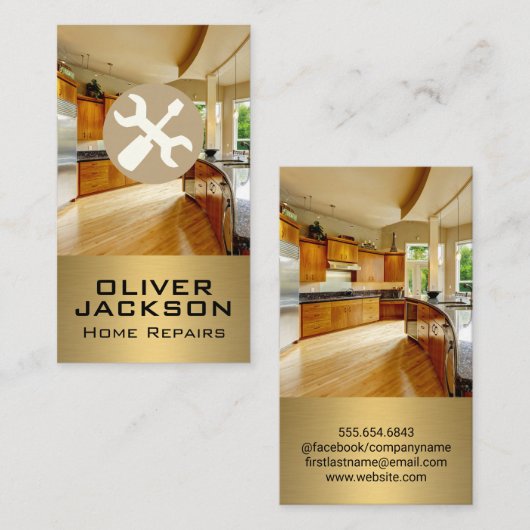 Moersleutel en schroevendraaier | Modern Kitchen H Visitekaartje (Voorkant / Achterkant)