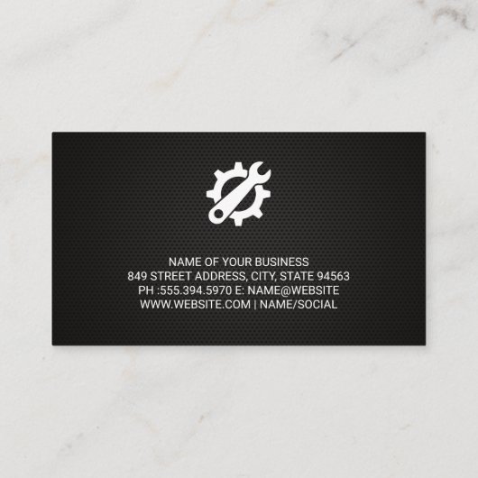 Moersleutel Gear Logo | Automobielservice Visitekaartje (Achterkant)