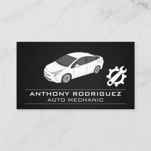 Moersleutel Gear Logo | Automobielservice Visitekaartje (Voorkant)