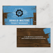 moersleutel | Geschilderde houten planken | Blauwd Visitekaartje (Voorkant / Achterkant)