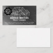 Moersleutel Hammer Logo | Builder-blauwdrukken Visitekaartje (Voorkant / Achterkant)