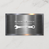 moersleutel | Industriële metallische achtergrond Visitekaartje (Voorkant)