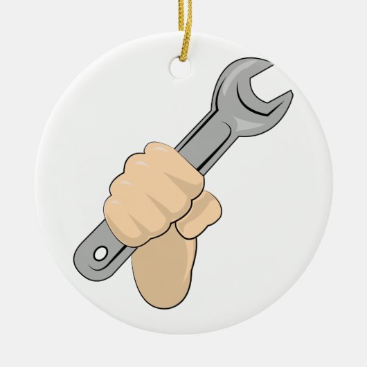 moersleutel keramisch ornament (Voorkant)
