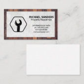 Moersleutel Logo | Houten planken Visitekaartje (Voorkant / Achterkant)