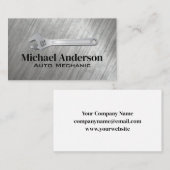 Moersleutel Logo | Metallic geborsteld Visitekaartje (Voorkant / Achterkant)