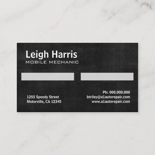 Moersleutel Mobiele Mechanic Auto Reparatie Zwart  Visitekaartje (Achterkant)