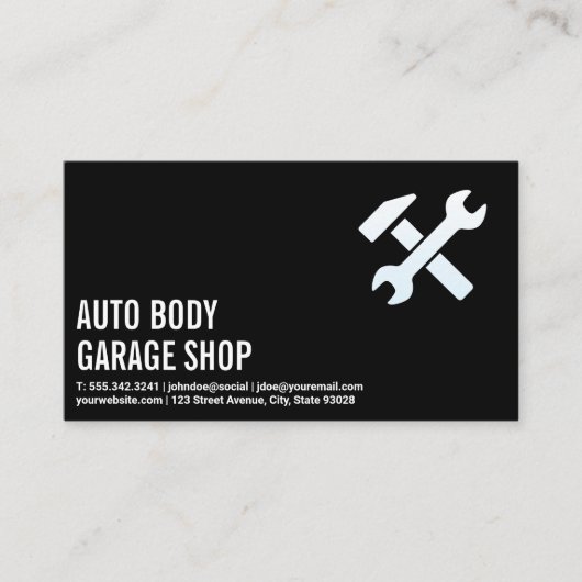 Moersleutels en hamer visitekaartje (Voorkant)