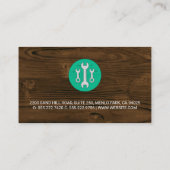 Moersleutels | Houten achtergrond | timmerwerk Visitekaartje (Achterkant)