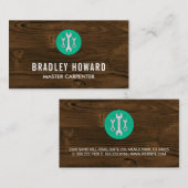 Moersleutels | Houten achtergrond | timmerwerk Visitekaartje (Voorkant / Achterkant)