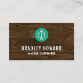 Moersleutels | Houten achtergrond | timmerwerk Visitekaartje (Voorkant)
