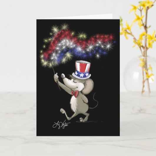 Moe's Happy 4 juli 2008-feestkaart Kaart (Gele Bloem)