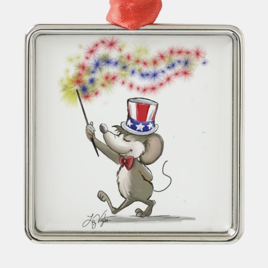 Moe's Happy 4e juli Premium Square Ornament (Voorkant)