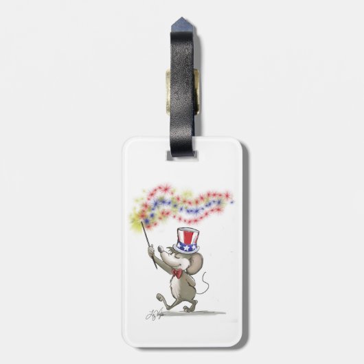 Moe's Happy 4th van juli Bagagelabel (Achterkant verticaal)