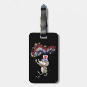 Moe's Happy 4th van juli nacht Bagagelabel (Achterkant verticaal)