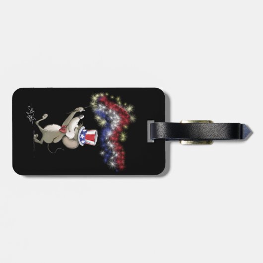 Moe's Happy 4th van juli nacht Bagagelabel (Achterkant horizontaal)
