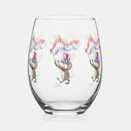 Moe's Happy op 4 juli Wijnglas Zonder Voet