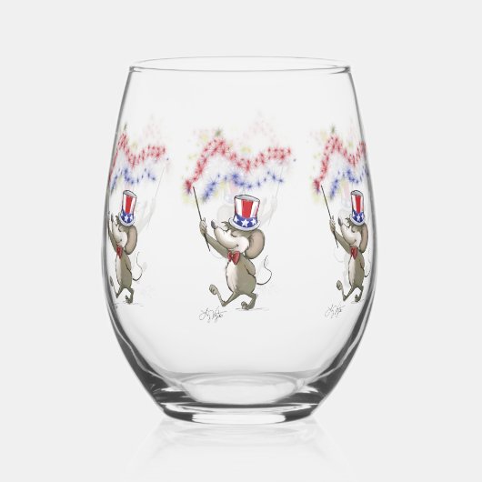 Moe's Happy op 4 juli Wijnglas Zonder Voet (Voorkant)